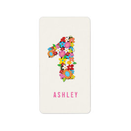 Étiquette Fleurs du printemps Une fille 1er fête d'anniversa