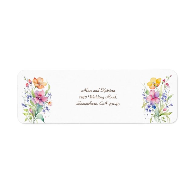 Étiquette Fleurs Jaunes Rose Peach (Devant)