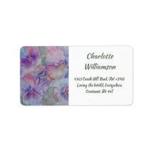 Fleurs Pansy Violet Rose en Aquarelle Adresse