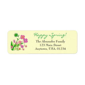 Étiquette Fleurs printanières joyeuses