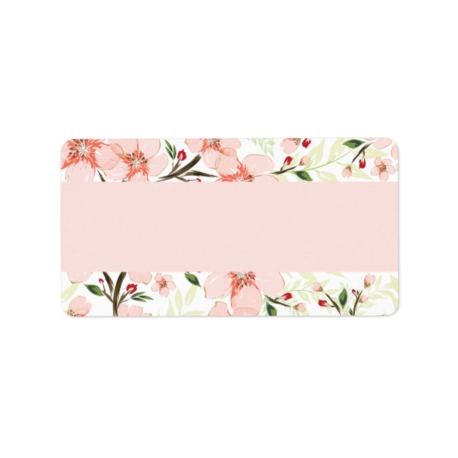 Étiquette Fleurs roses (Devant)