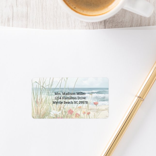 Étiquette Fleurs sauvages sur la plage (Créateur téléchargé)