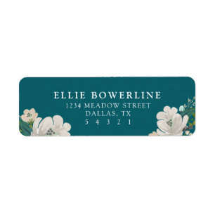 Étiquette Fleurs turquoises
