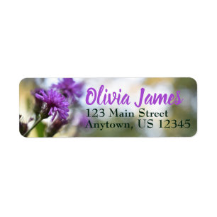 Étiquette Fleurs violettes personnalisées Jardin Floral Natu