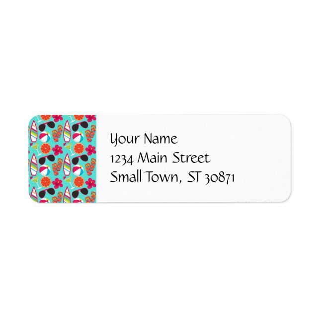 Étiquette Flip Flops Plage Lunettes de soleil Beach Ball Tur (Devant)