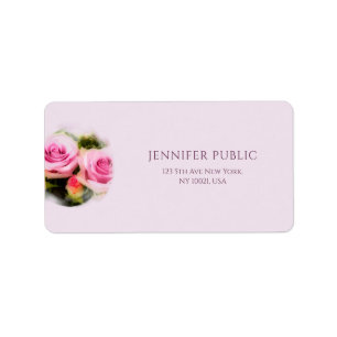 Étiquette Floral Art Flowers Rose Design moderne Adresse