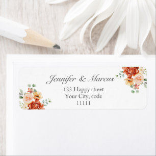Étiquette Floral Elegant Wedding Faire-part Adresse de retou