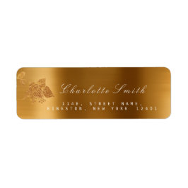 Étiquette Floral Gold Foil Metallatique Monochromatique RSVP
