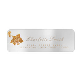 Étiquette Floral Gold Foil Metallic Silver Grey RSVP