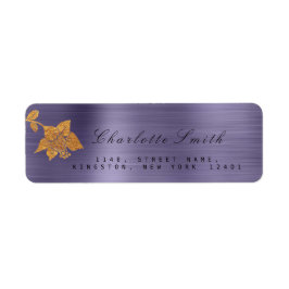 Étiquette Floral Gold Foil Métallurgique Purple Plum RSVP