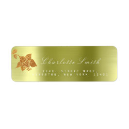Étiquette Floral Gold Foil Mint Mint Green RSVP