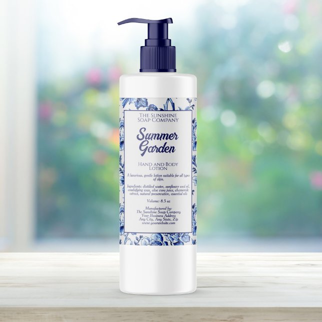 Étiquette floral imperméable bouteille de cosmétiq (Créateur téléchargé)