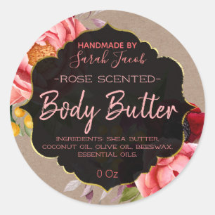 Étiquette floral personnalisable de beurre de