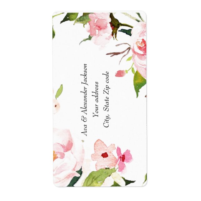 Étiquette Floral personnalisé (Devant)