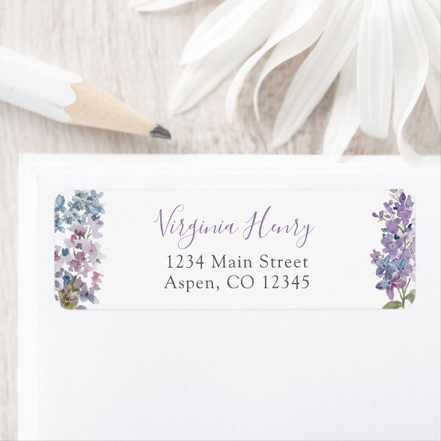 Étiquette Floral pourpre (Purple Floral Address Label by Painted Paperie
)