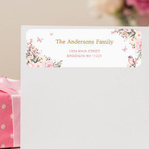 Étiquette Floral Prince Carriage Baby shower Adresse de reto