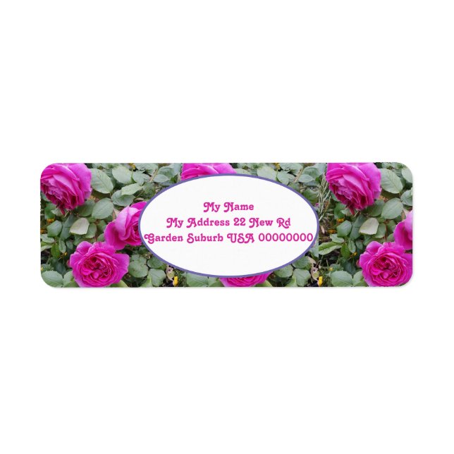 Étiquette Floral rose rose Art Rose Vintage Retour A (Devant)