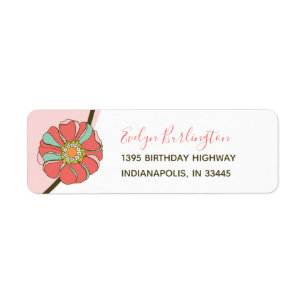 Étiquette Floral rose Super rétro