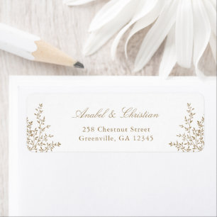 Étiquette Floral Rust Greenery Cream Return Address Label