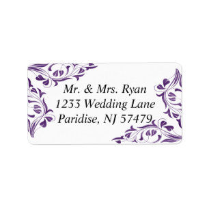 Étiquette Floral violet moderne MARIAGE