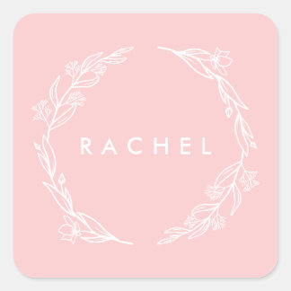 Étiquette Floral Wreath