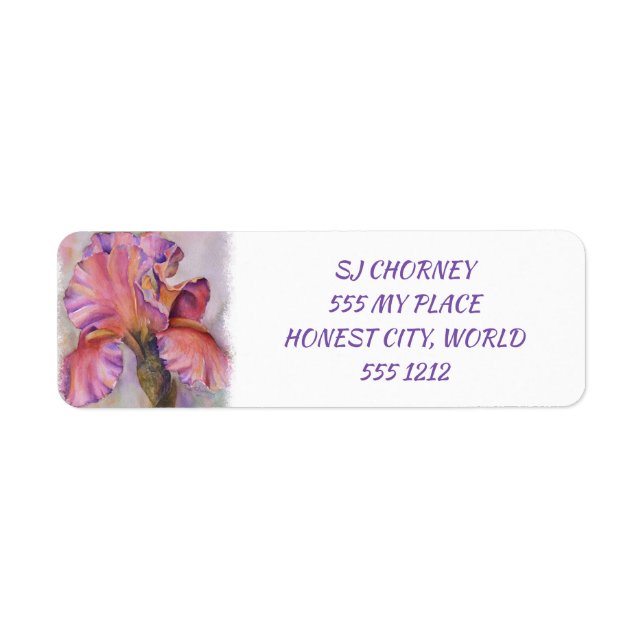 ÉTIQUETTE FLORALE IRIS MULTICOLORÉ (Devant)