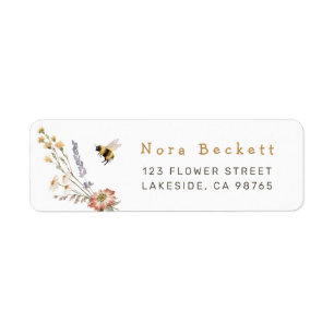 Étiquette Flore d'abeille fleur sauvage