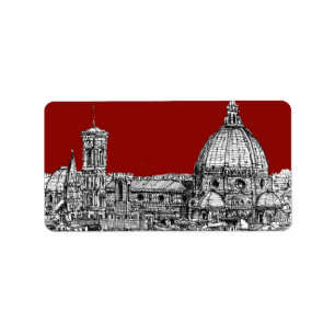 Étiquette Florence Italie en rouge
