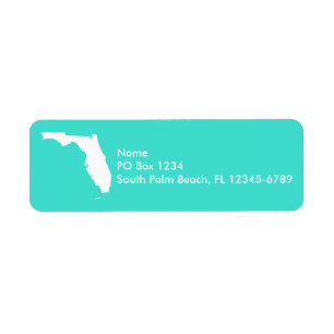 Étiquette Floride Turquoise et blanche Personnalisée