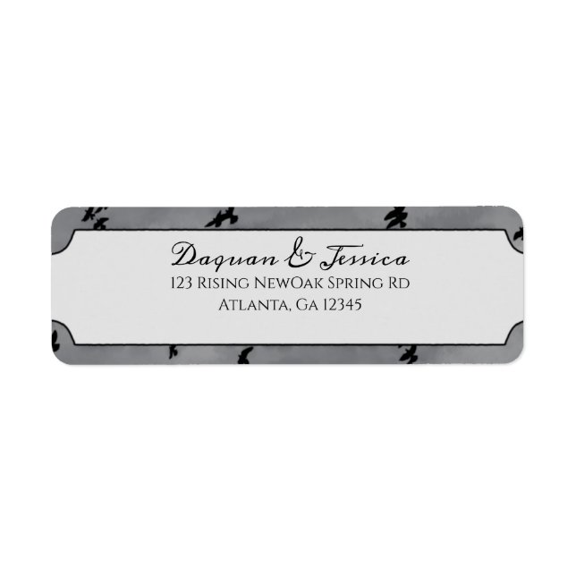 Étiquette Flying Black Birds Gothique (Devant)