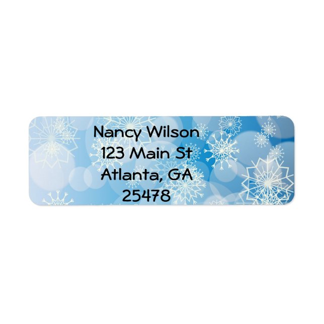 Étiquette Fond de flocon de neige (Devant)