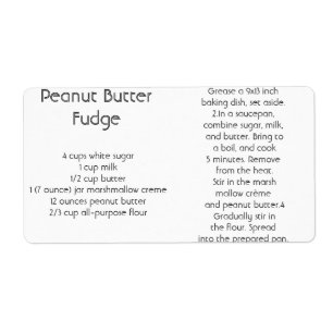 Étiquette Fondant de beurre d'arachide