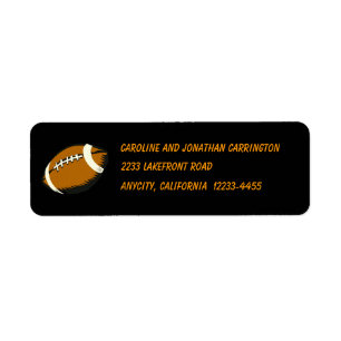 Étiquette Football Sports Black et Brown Adresse de retour