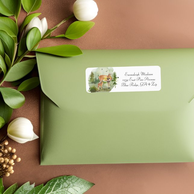 Étiquette Forest Adventure Rustic Deers Adresse de retour (Créateur téléchargé)