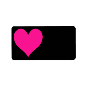 Étiquette Forme de coeur mou noir et rose profond