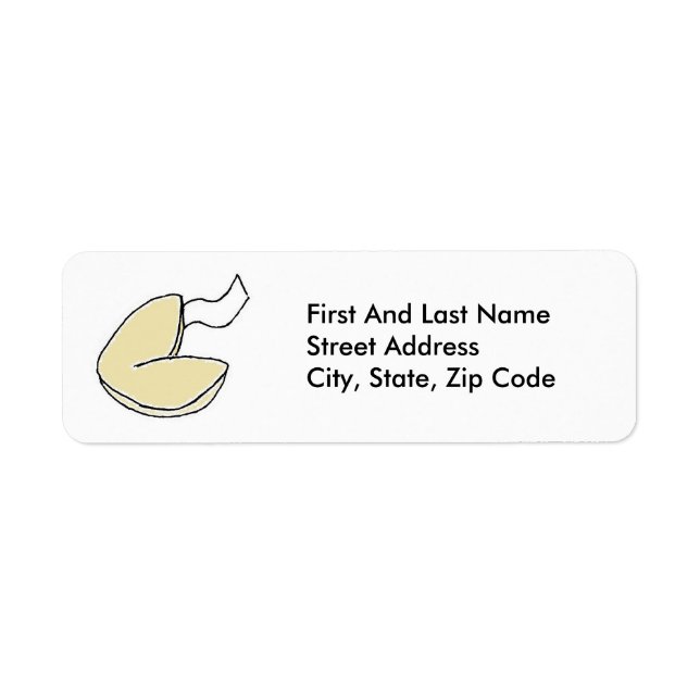 Étiquette Fortune Cookie Lucky Chinese Food Cartoon (Devant)