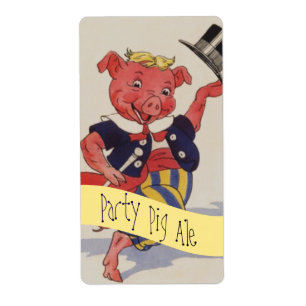 Étiquette Fournitures maison Bière Fun Party Pig Ale Étiquet