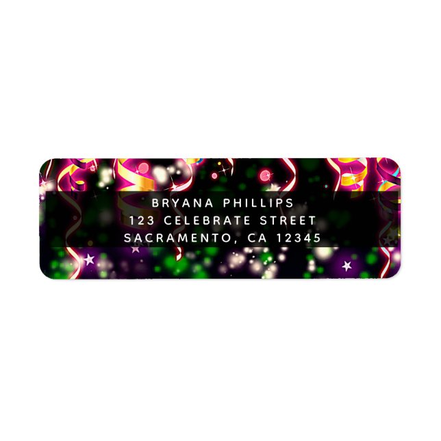 Étiquette Fous de Neon Fous, Fête d'anniversaire (Devant)