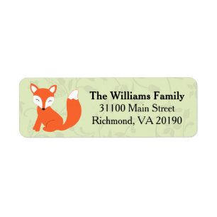 Étiquette Fox floral vert de bébé