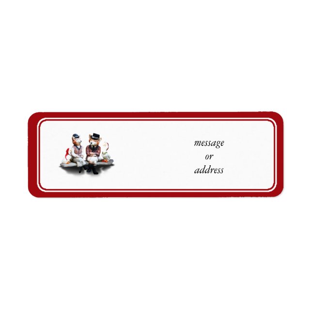 Étiquette Foxy Couple (Ajouter Votre Texte) (Devant)