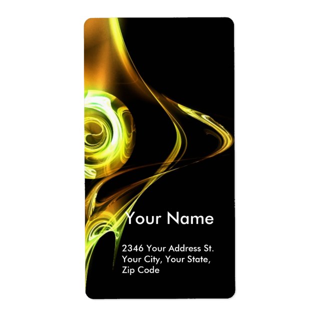 Étiquette FRACTAL ROSE Jaune Brown Noir (Devant)