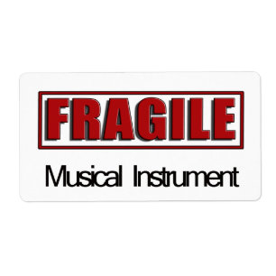 Étiquette Fragile Musical Instrument Labels