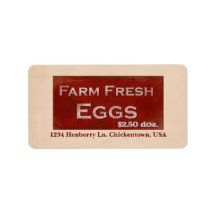Étiquette frais d'oeufs de ferme