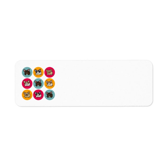 Étiquette Français bleu orange rose (Devant)