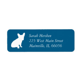 Étiquette French Bulldog Theme Party - Baby shower Blue