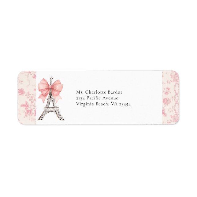 Étiquette French Toile Paris - Retour Adresse Label (Devant)