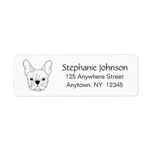 Étiquette Frenchie Mama French Bulldog Lover White Adresse L