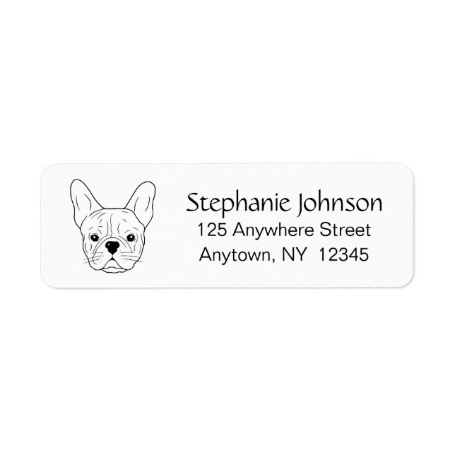 Étiquette Frenchie Mama French Bulldog Lover White Adresse L (Devant)