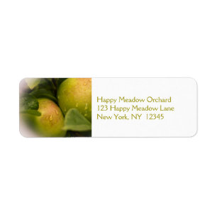 Étiquette Fresh Green Apples with Misty Border