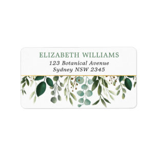 Étiquette Fresque & tendance Watercolor Greenery Return Adre